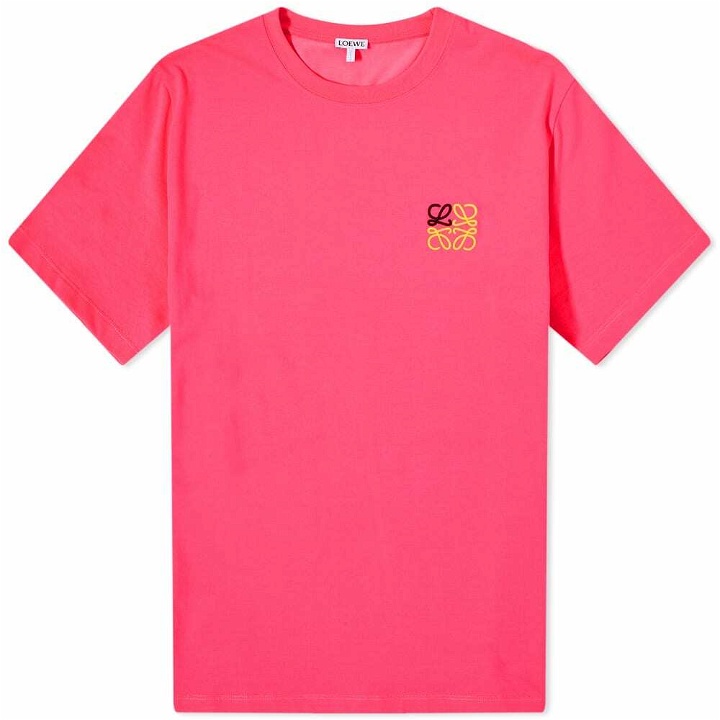 Photo: Loewe Men's Anagram T-Shirt in Fluo Pink