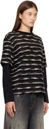 Andersson Bell Black Stripe Layered Sweater
