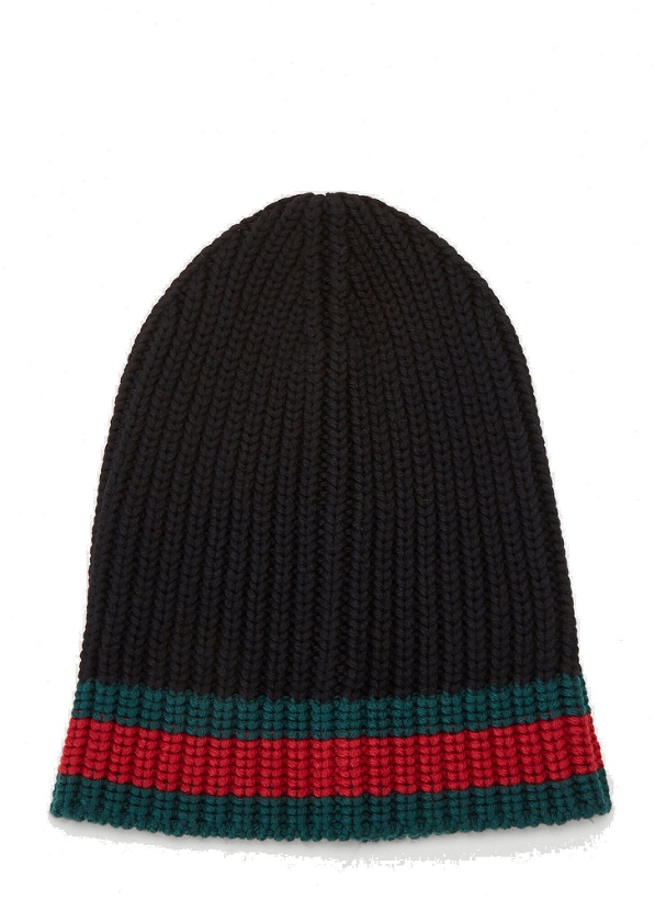 Photo: Intarsia-Knit Beanie Hat in Black