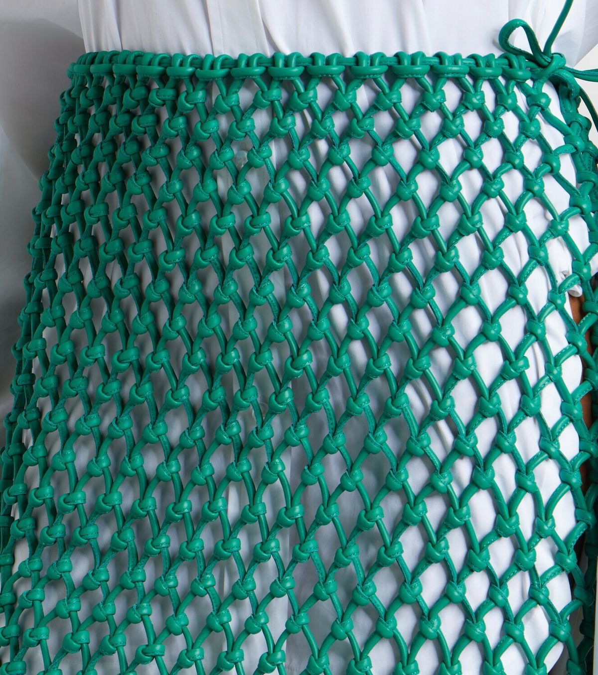 The Frankie Shop Nelaya macramé leather midi skirt