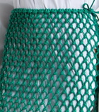 The Frankie Shop Nelaya macramé leather midi skirt