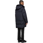 Stone Island Navy Down Hooded Coat