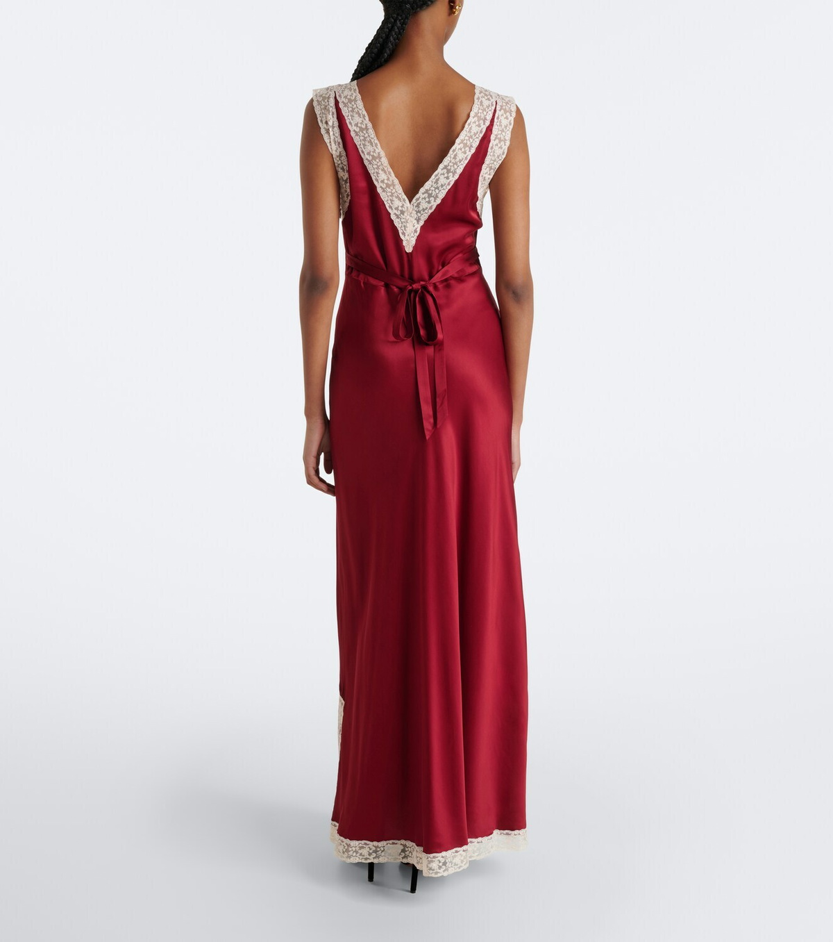 Rixo Keily lace-trimmed satin maxi dress