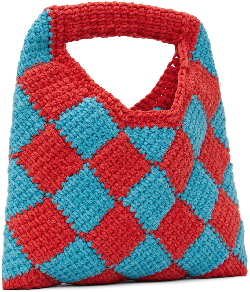 Marni Kids Red & Blue Diamond Crochet Bag Marni