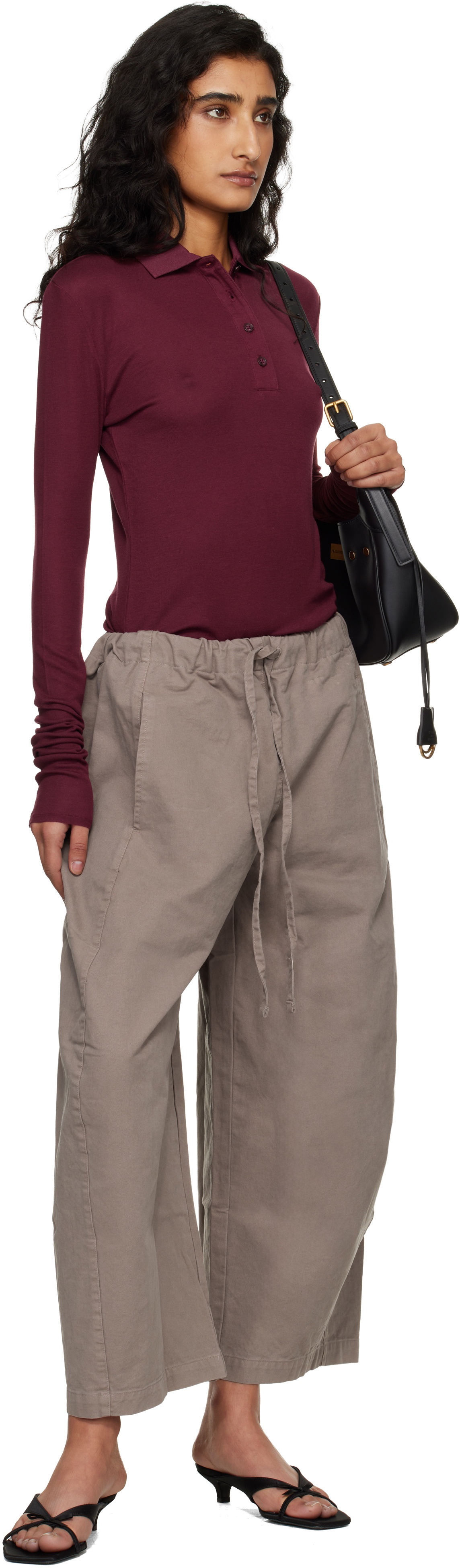 Entire Studios Burgundy LS Polo
