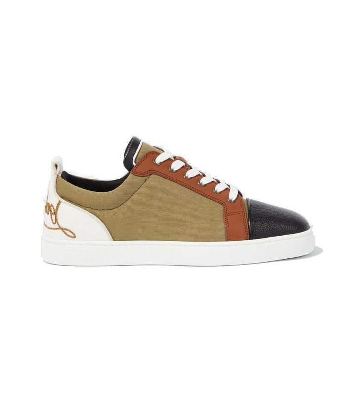 Photo: Christian Louboutin Fun Louis Junior leather and canvas sneakers