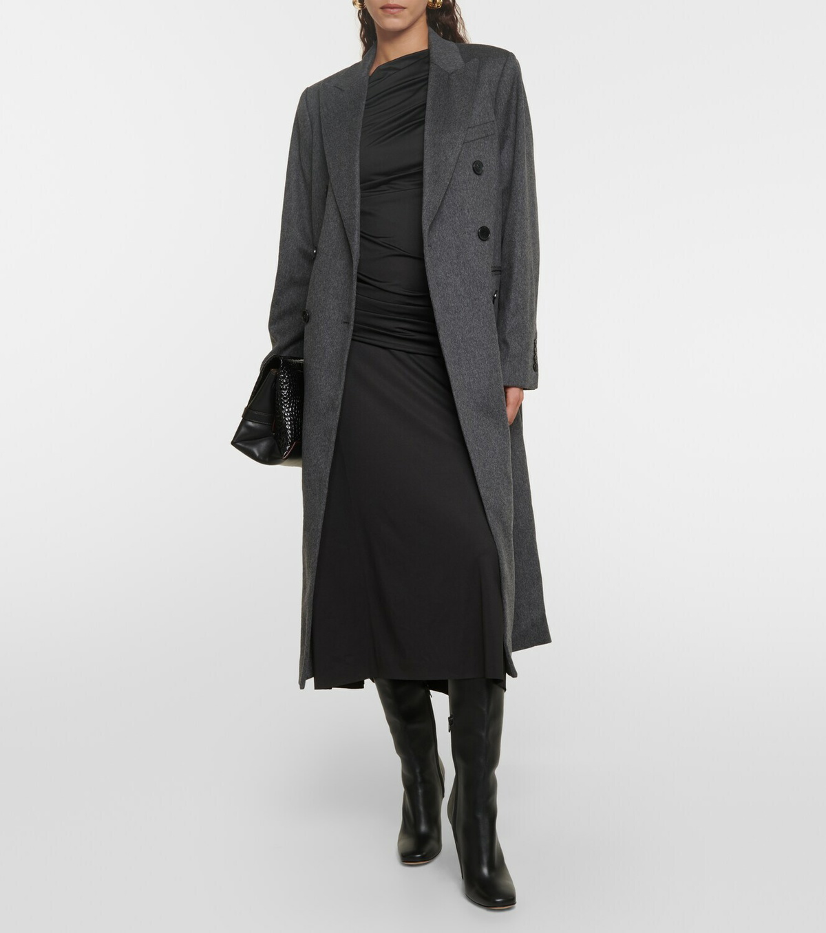 Victoria Beckham Mélange double-breasted wool coat
