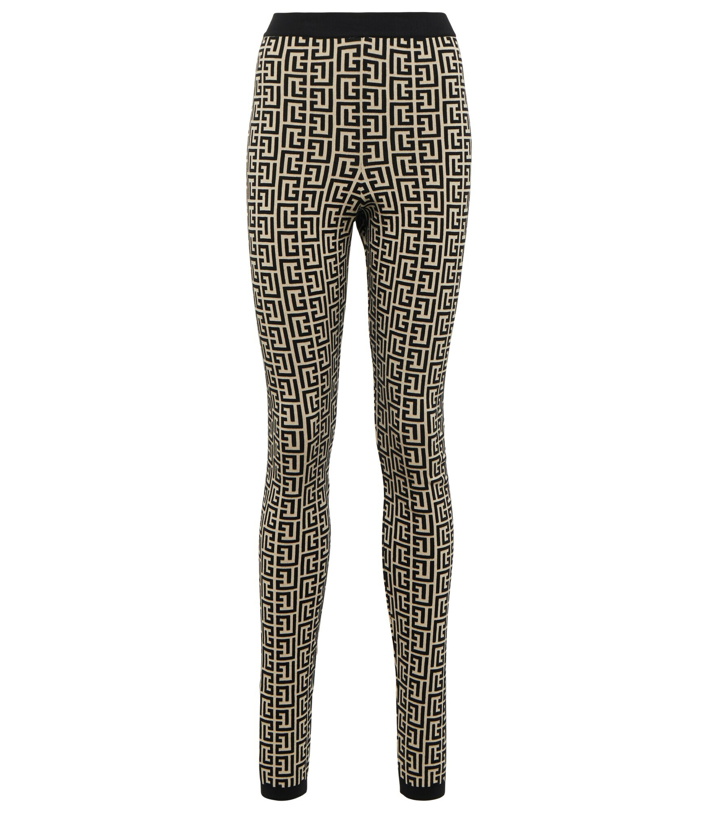 Photo: Balmain - Jacquard-knit wool-blend leggings