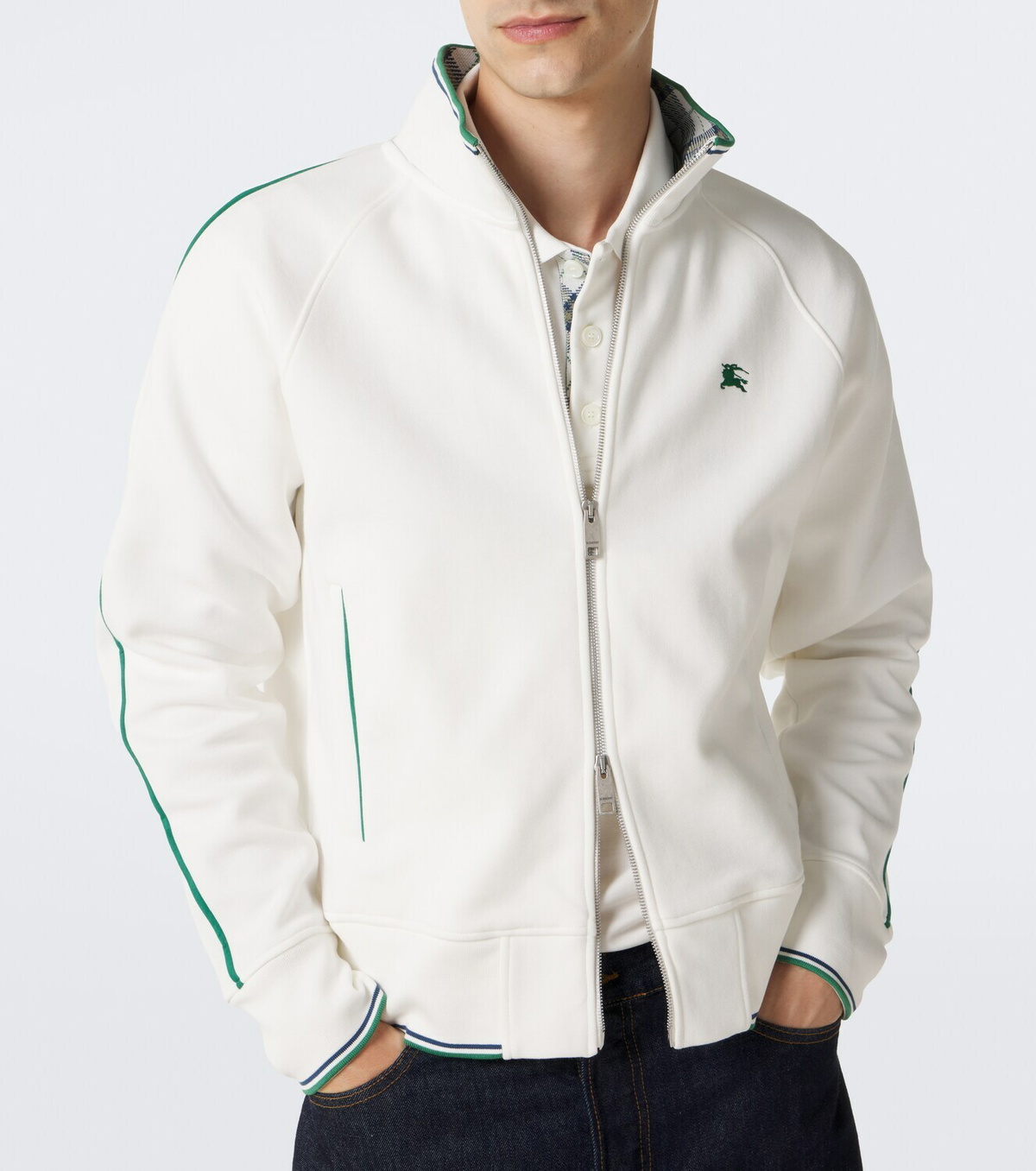 Burberry EKD jersey zip-up sweatshirt