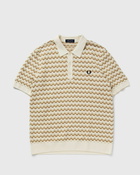 Fred Perry Boucle Jacquard Knitted Shirt White - Mens - Shortsleeves