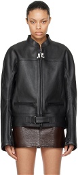 Courrèges Black Scuba Leather Jacket