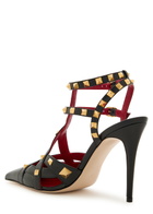 Valentino Garavani Studdy 100 Embellished Leather Sandals Black