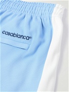Casablanca - Straight-Leg Logo-Appliquèd Striped Pique Track Pants - Blue