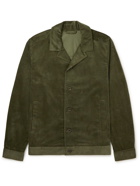 Mr P. - Camp-Collar Cotton-Corduroy Jacket - Green