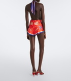 Retrofête Ledda printed silk-blend romper