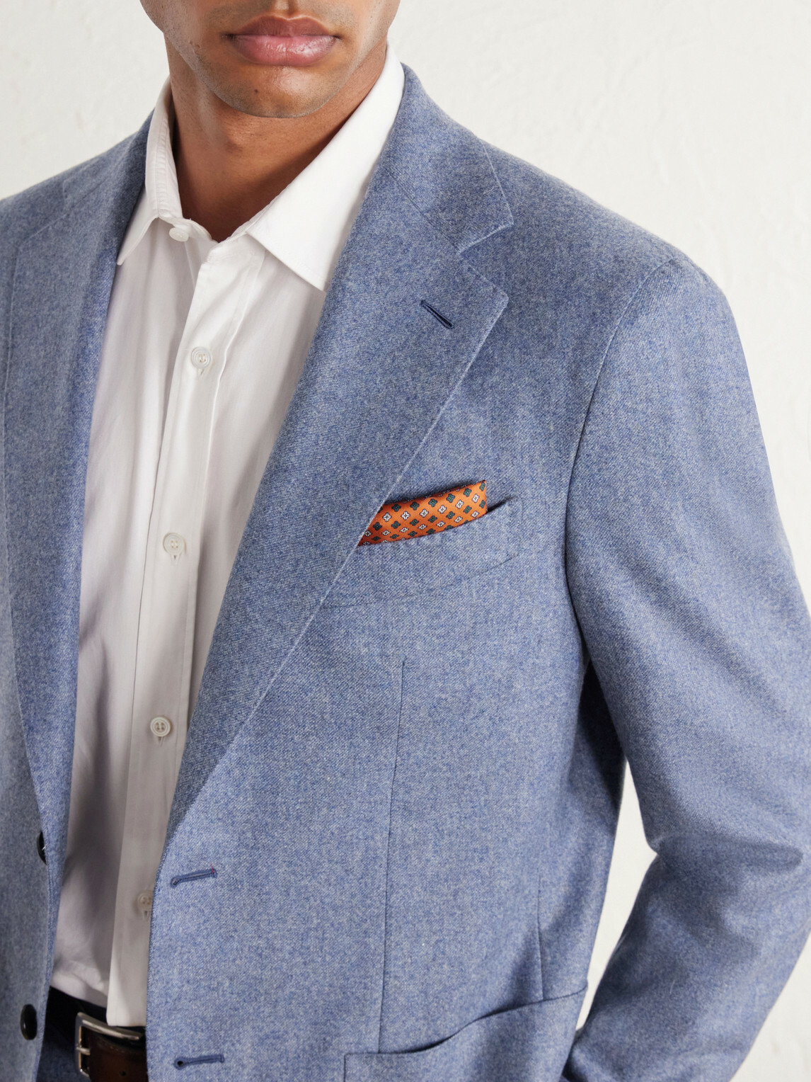 Caruso - Wool and Cashmere-Blend Flannel Suit Jacket - Blue