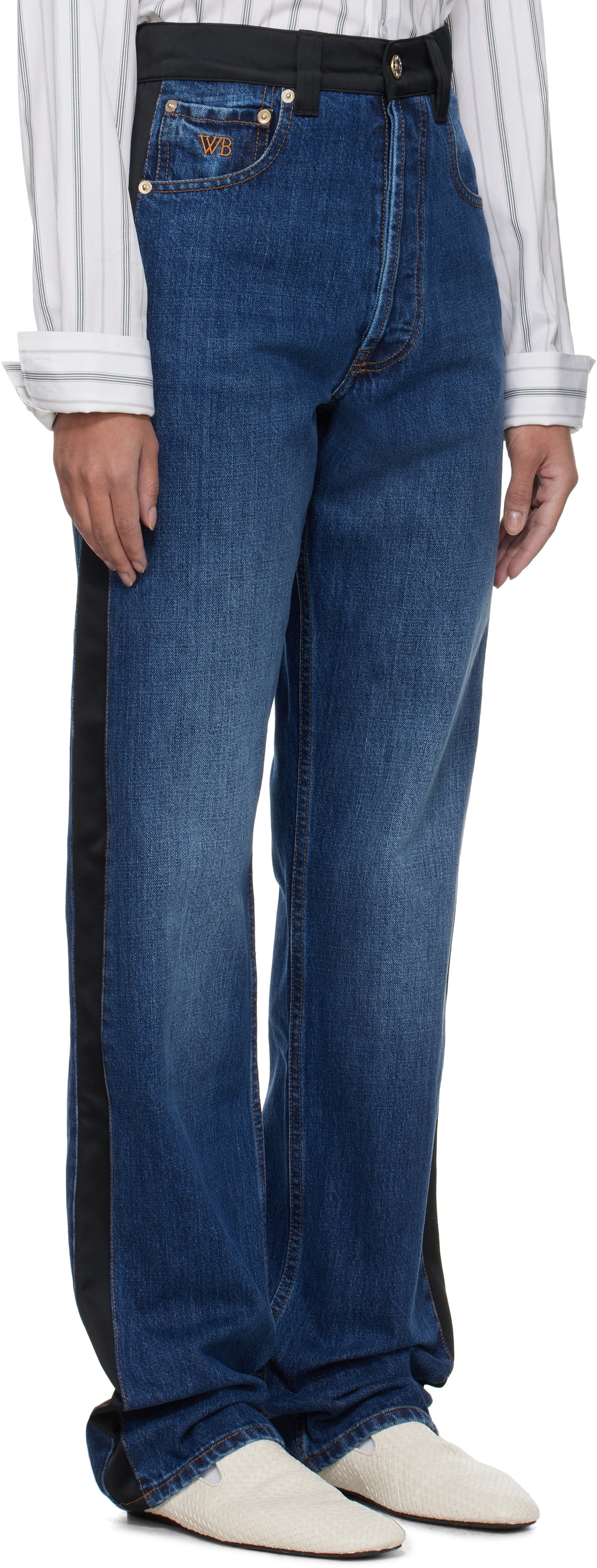 Wales Bonner Blue & Black Echo Jeans