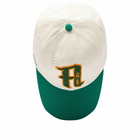 Aries Varsity Cap in Off White/Green 