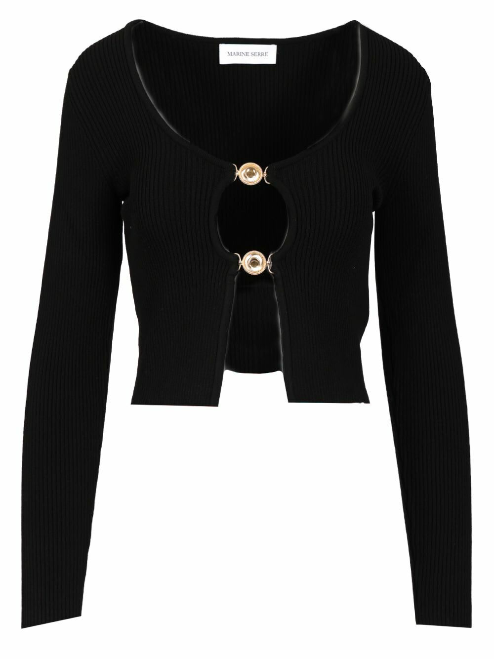 Marine Serre Women's Puffy Knit Cropped Pullover in Grey