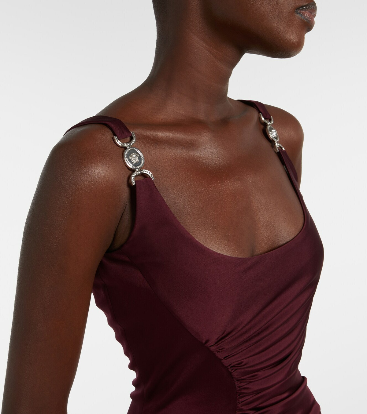 Versace Medusa ruched jersey bodysuit