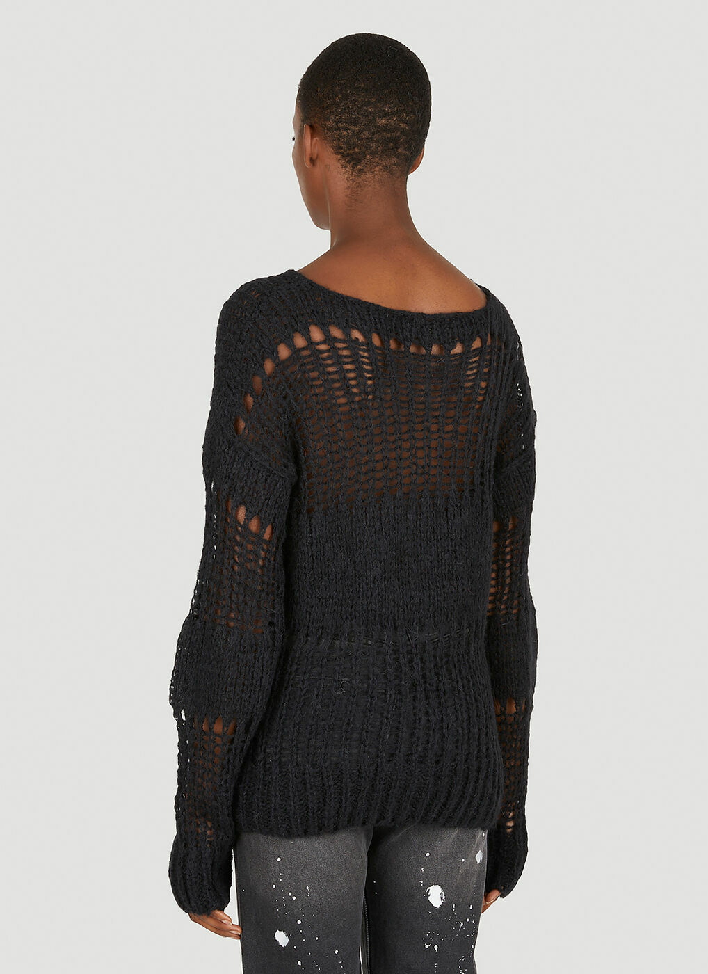 Irregular Net Sweater in Black TheOpen Product