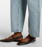 Frame The Bow Crop barrel-leg jeans