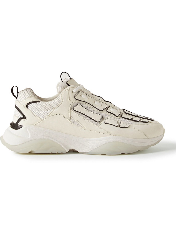Photo: AMIRI - Bone Runner Leather and Suede-Trimmed Mesh Sneakers - Neutrals