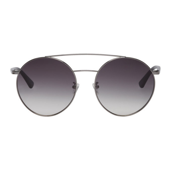 Photo: McQ Alexander McQueen Silver Round Sunglasses