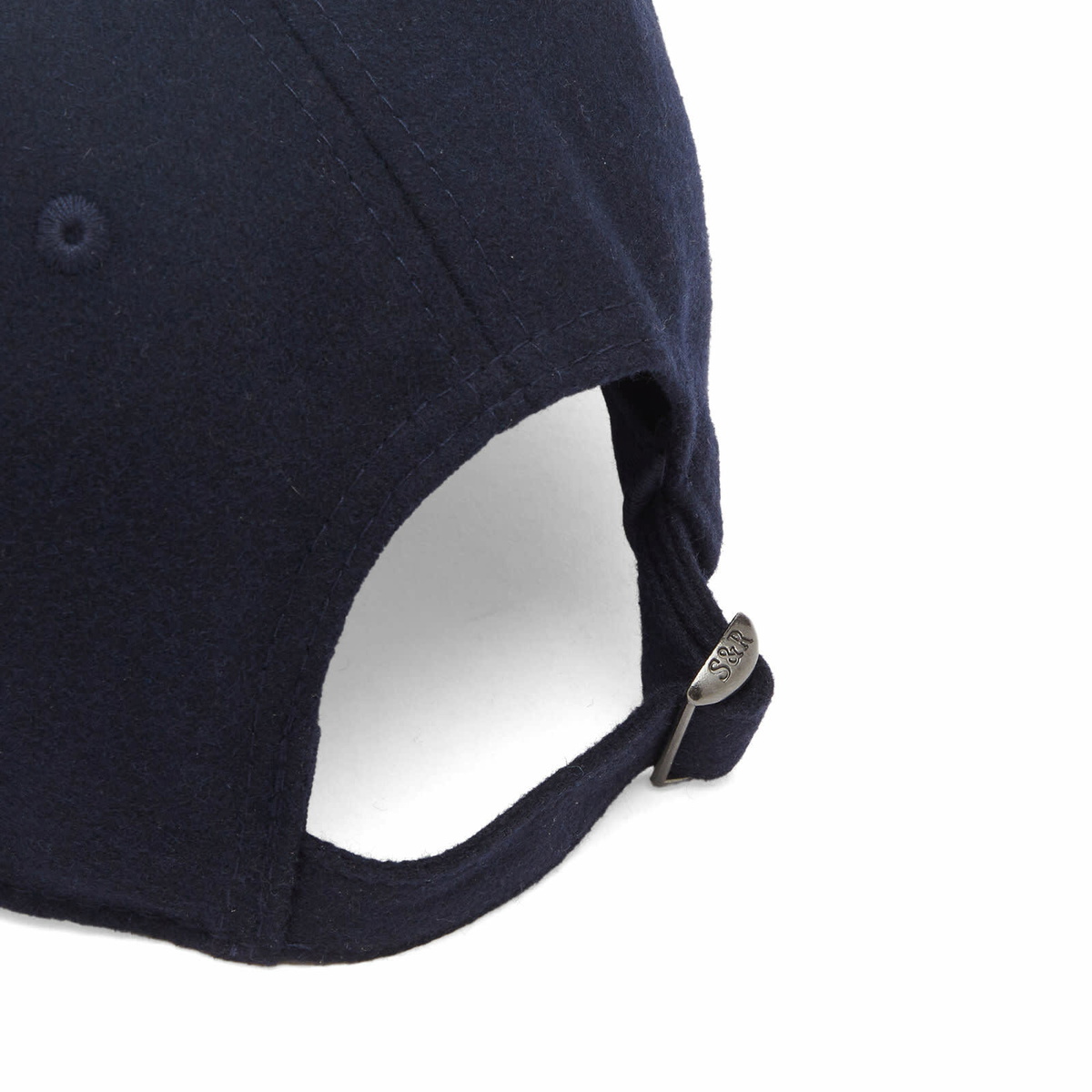 Sporty & Rich Women's Boucle S Wool Hat in Navy Cream 