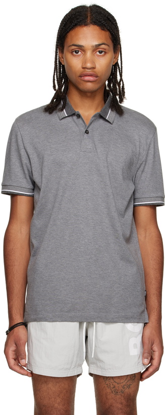 Photo: BOSS Gray Striped Polo