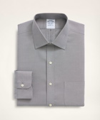 Brooks Brothers Men's Stretch Regent Regular-Fit Dress Shirt, Non-Iron Pinpoint Ainsley Collar | Grey