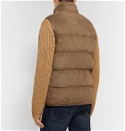TOM FORD - Shearling and Leather-Trimmed Quilted Suede Gilet - Brown