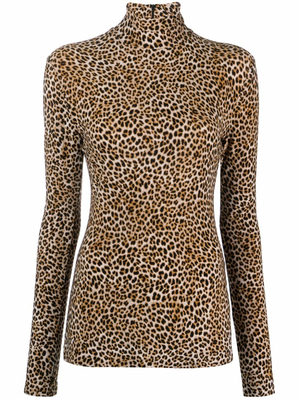 NORMA KAMALI - Leopard Print Turtleneck Top Norma Kamali