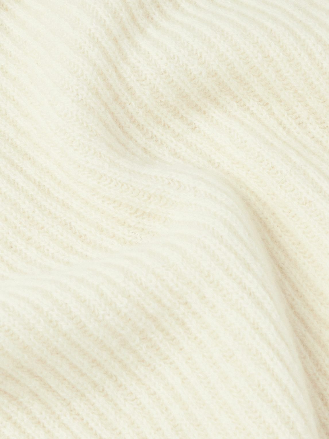 De Petrillo - Slim-Fit Ribbed Merino Wool and Cashmere-Blend Rollneck Sweater - Neutrals