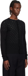 Dries Van Noten Black Open-Knit Cardigan