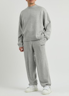 Mki Miyuki Zoku Logo-embroidered Knitted Sweatpants Light Grey