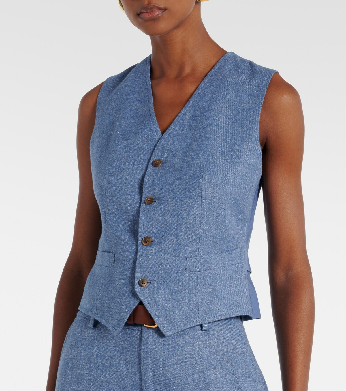 Polo Ralph Lauren Linen and cotton twill vest