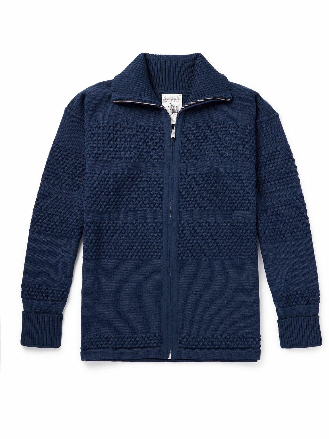 S.N.S Herning - Fisherman Wool Zip-Up Cardigan - Blue S.N.S. Herning