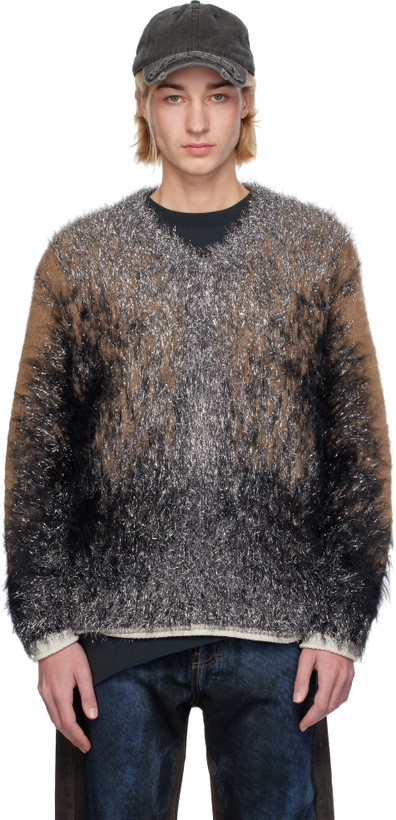 Photo: Y/Project Beige & Gray Hairy Gradient Sweater