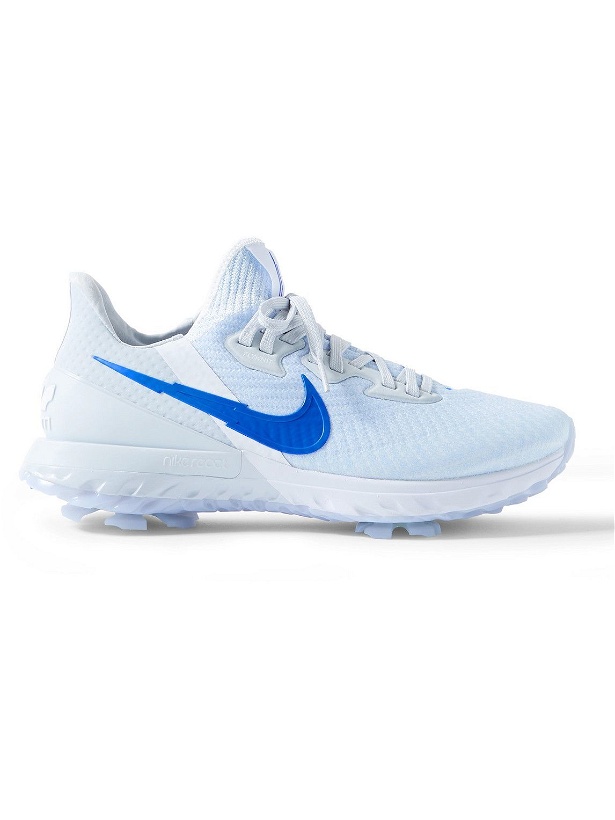 Photo: Nike Golf - Air Zoom Infinity Tour Rubber-Trimmed Flyknit Golf Shoes - Blue
