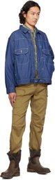 Engineered Garments Blue Zip Denim Trucker Jacket