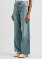 Agolde Low Slung Baggy Distressed Wide-leg Jeans Blue