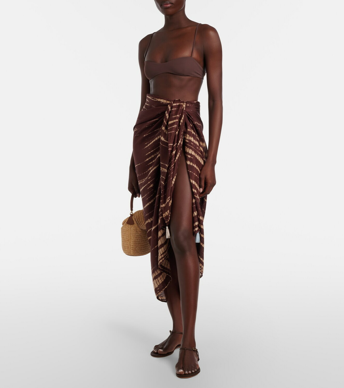Anna Kosturova Tie-dye silk beach cover-up