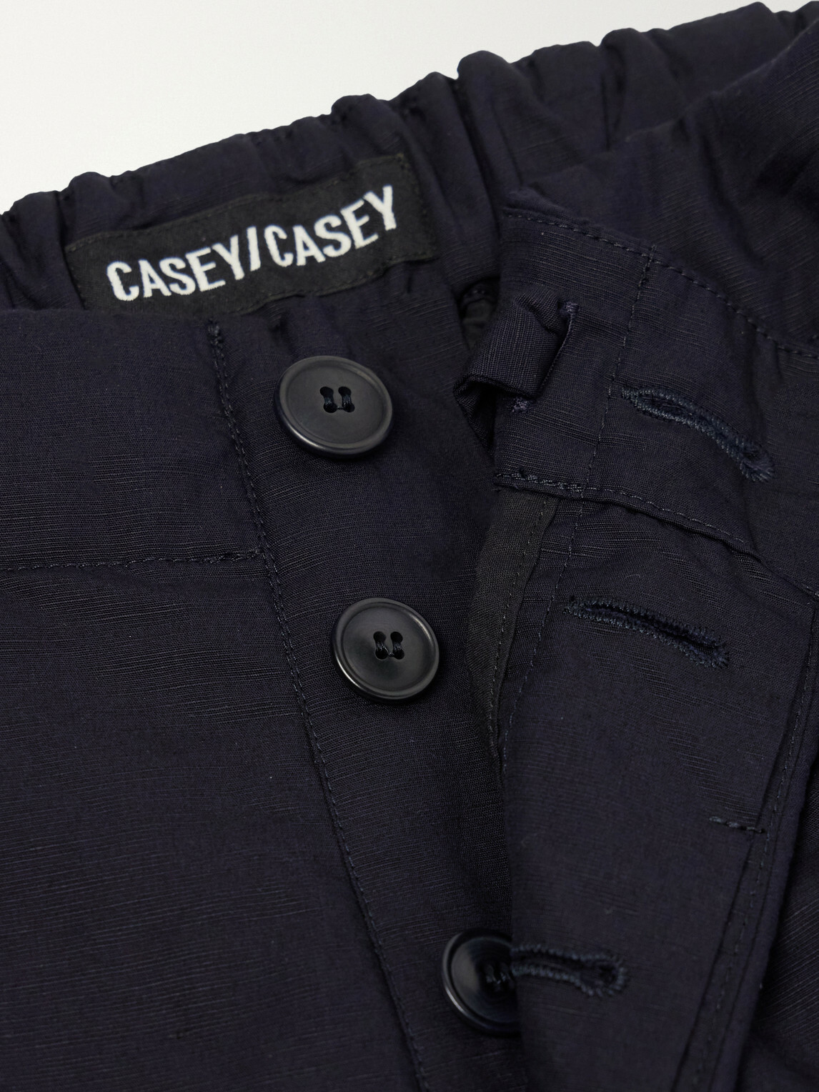 Casey Casey - Snow Tapered Cotton and Linen-Blend Trousers - Blue