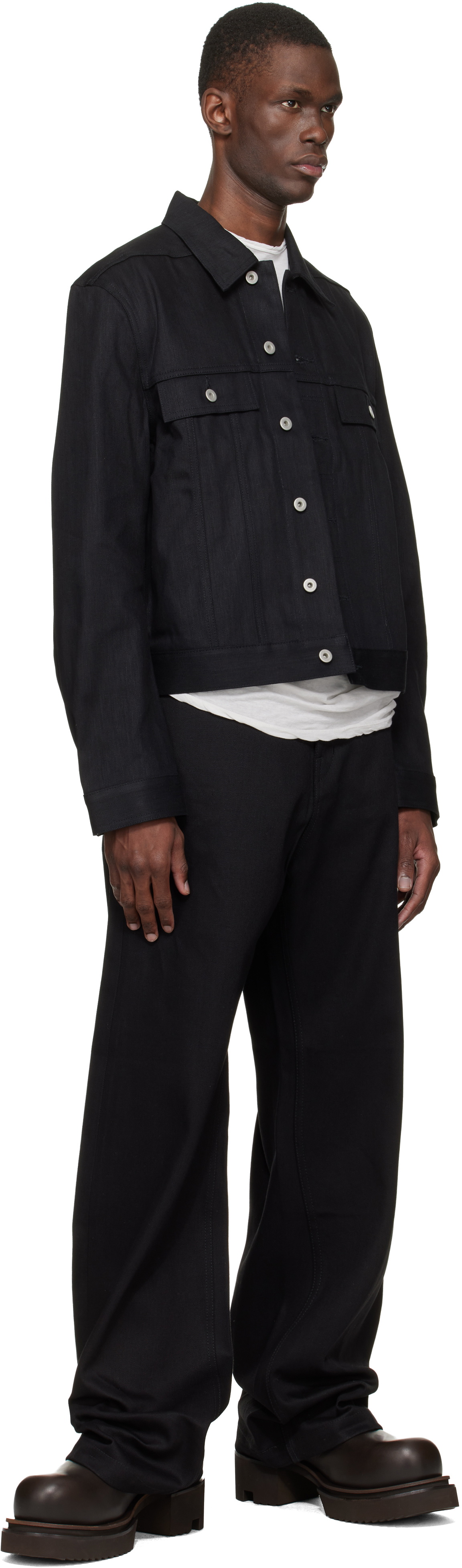 Rick Owens DRKSHDW Black Temple Denim Trucker Jacket