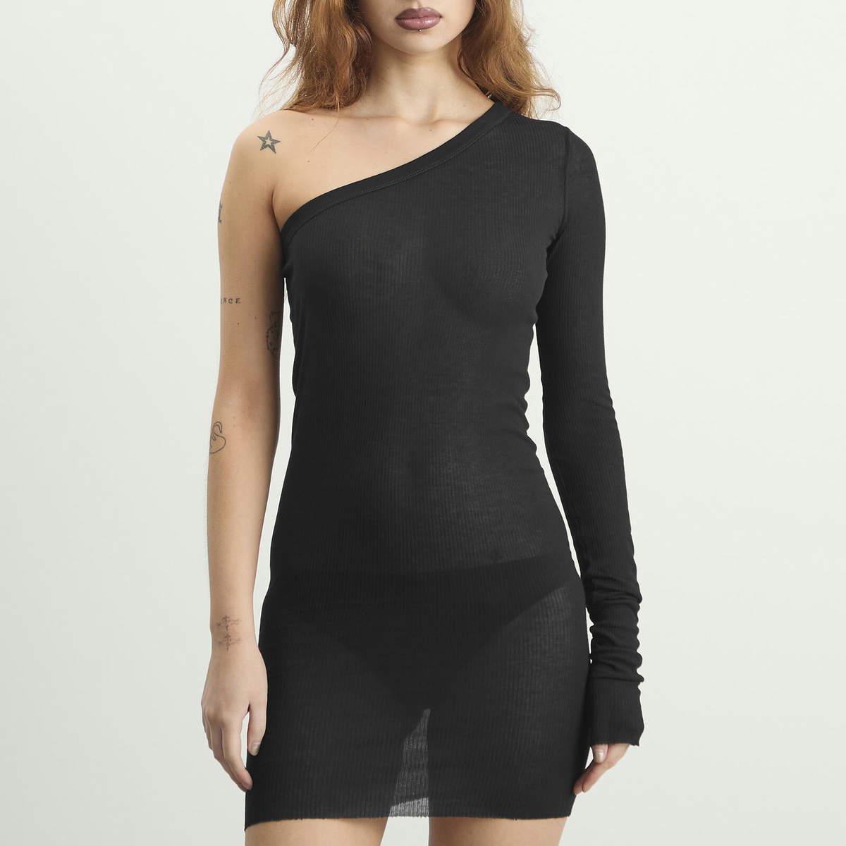 Rick Owens Women's Ziggy One Shoulder Mini Dress in Black