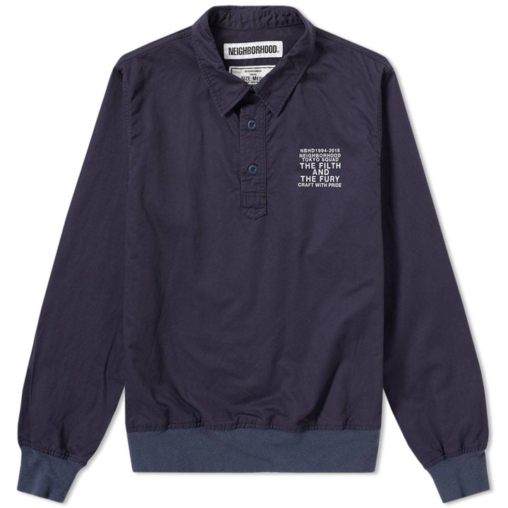 Photo: Neighborhood Pullover Slub Shirt Blue