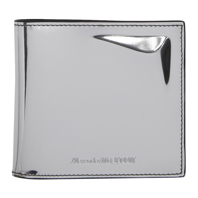 Photo: Alexander McQueen Silver Metallic Bifold Wallet