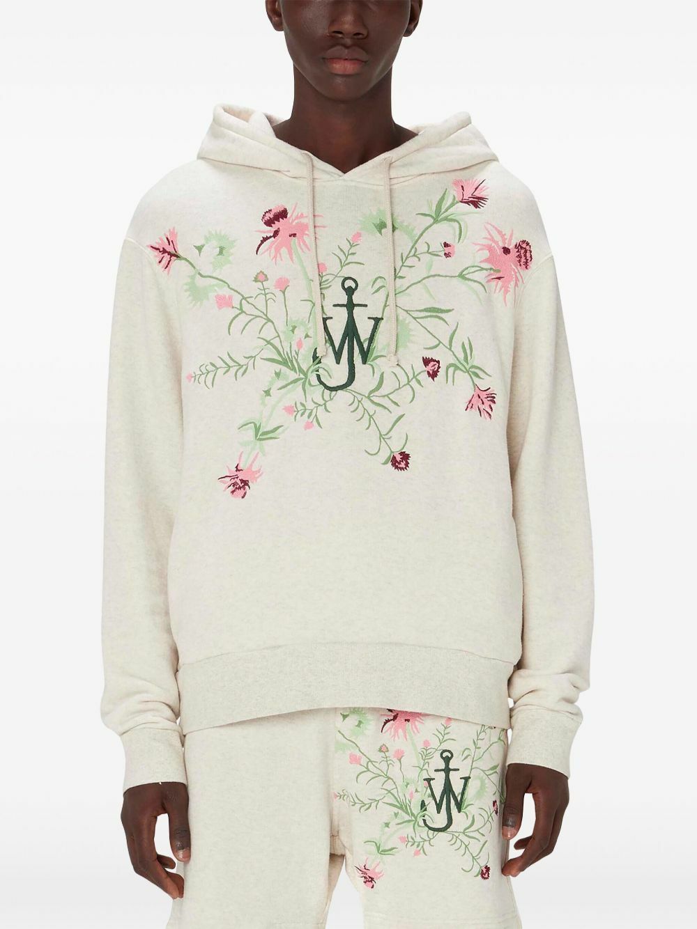 ★J W ANDERSON★ Texture Hooded Oatmeal KW1209YN0356160 KW12 JW Anderson ZIP FRONT ANCHOR HOODIE Brown | BSTN Store