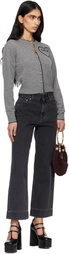 Chloé Gray Fitted Logo Cardigan